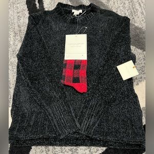 CHRISTIAN SIRIANO Black Sweater and Sock Set